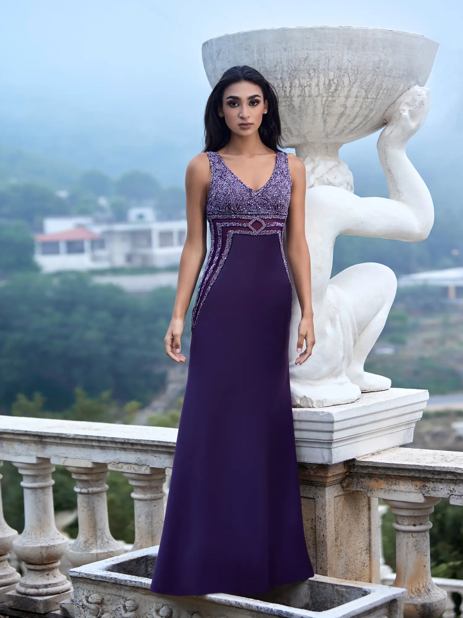 SS09 -Beaded Satin GownNavy US 01