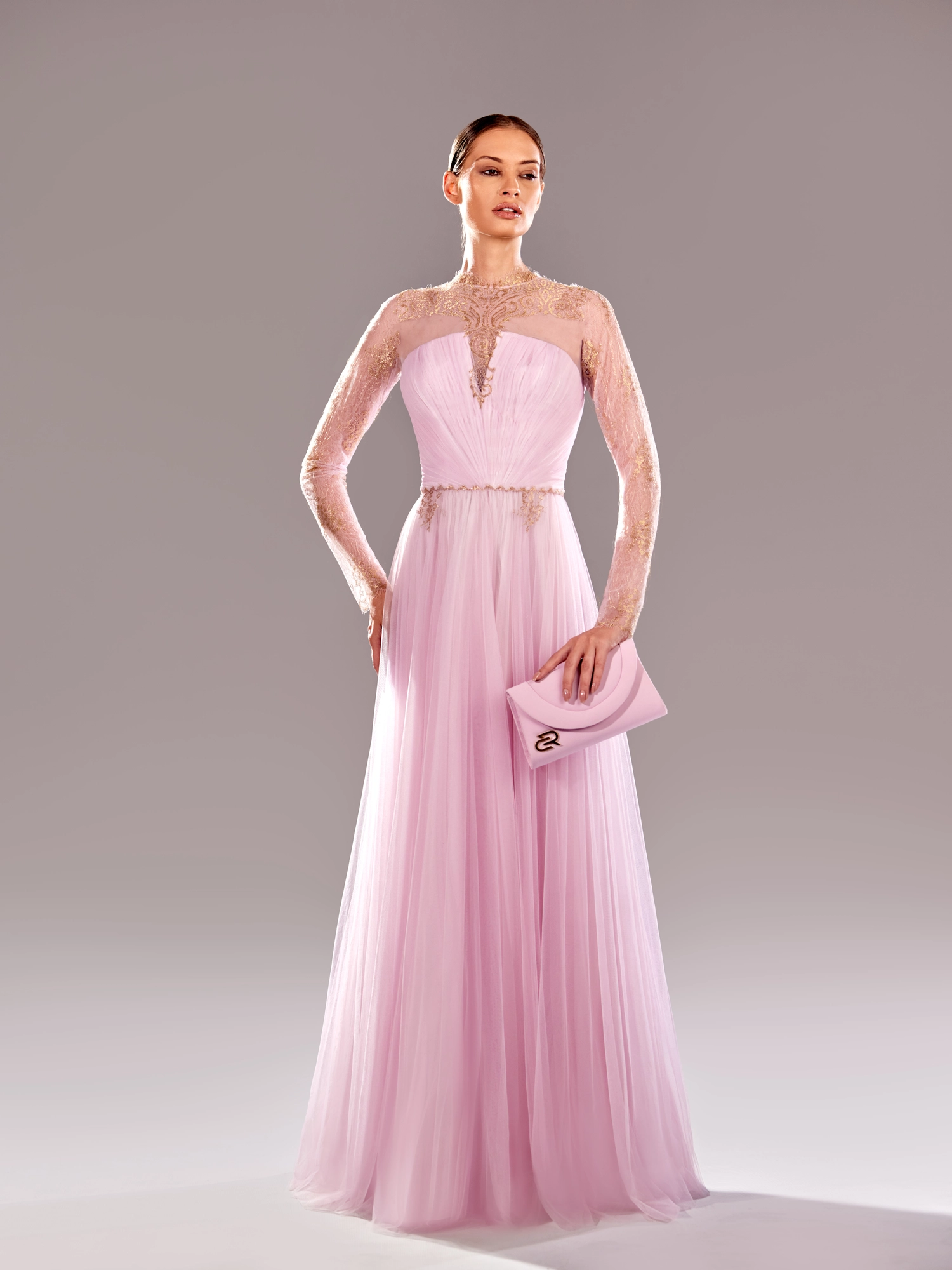 SS 92 - Tulle With Chantilly LacePink US 01